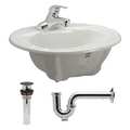 Zurn Drop In Mount, 1 Hole, Manual, White, Lavatory Sink Z5114.876.1.07.00.0