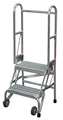 Cotterman 50 in H Aluminum Folding Rolling Ladder, 2 Steps, 350 lb Load Capacity SASA2A3E10C50P6
