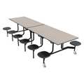 Palmer Hamilton Rectangle Mobile Stool Table, 30" X 29", Gray Glace 59TV13293012-S12