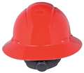 3M Full Brim Hard Hat, Type 1, Class E, Ratchet (4-Point), Red H-805R-UV