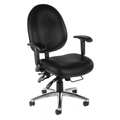 Ofm Big and Tall Chair, Vinyl, 19-1/2" to 23" Height, Adjustable Arms, Black 247-VAM-606