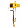 Harrington Electric Chain Hoist, 250 lb, 15 ft, Hook Mounted - No Trolley, 115/230, Yellow SNER001S-15