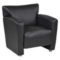 Office Star Black Club Chair, 31 1/4" W 29-1/4" L 32" H, Fixed, Leather Seat, Collection: Lounge Seating Series SL2911S-U6