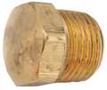 Zoro Select Brass Hex Head Plug, MNPT, 1/2" Pipe Size 706121-08