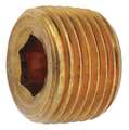Zoro Select Brass Countersink Plug, MNPT, 3/8" Pipe Size 706115-06