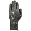 Ansell Hyflex Cut-Resistant Coated Gloves, A4 Cut, Nitrile/Polyurethane, Black/Gray, Medium Size 8, 1 Pair 11-738