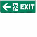 Condor Emergency Exit Sign, English, 14" W, 5" H, Plastic, Green 469D44