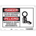 Condor Safety Sign, 7 in Height, 10 in Width, Polyethylene, Vertical Rectangle, English, Spanish, 469L89 469L89