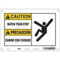 Condor Safety Sign, 10 in Height, 14 in Width, Polyethylene, Horizontal Rectangle, English, Spanish 469P64