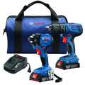 Bosch 18V 2-Tool Combo Kit with Compact 1/2 In. Drill/Driver and 1/4 In. Hex Impact Driver GXL18V-26B22