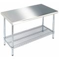 Seville Classics Work Table, 35-1/2" H, Silver, Zinc Plated SHE18308B