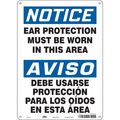 Condor Safety Sign, 14 in Height, 10 in Width, Polyethylene, Vertical Rectangle, English, Spanish, 466G13 466G13