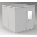 Porta-Fab 4-Wall Modular In-Plant Office, 8 ft 1 3/4 in H, 8 ft 4 1/2 in W, 8 ft 4 1/2 in D, Gray GV88G