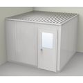 Porta-Fab 2-Wall Modular In-Plant Office, 8 ft 1 3/4 in H, 10 ft 1 1/4 in W, 10 ft 1 1/4 in D, Gray GV1010G-2
