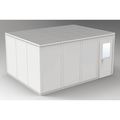 Porta-Fab 4-Wall Modular In-Plant Office, 8 ft 1 3/4 in H, 16 ft 4 1/2 in W, 12 ft 4 1/2 in D, Gray GV1216G