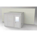 Porta-Fab 3-Wall Modular In-Plant Office, 8 ft 1 3/4 in H, 10 ft 4 1/2 in W, 8 ft 1 1/4 in D, Gray GS810G-3