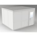 Porta-Fab 4-Wall Modular In-Plant Office, 8 ft 1 3/4 in H, 12 ft 4 1/2 in W, 10 ft 4 1/2 in D, Gray GV1012G