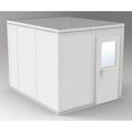 Porta-Fab 4-Wall Modular In-Plant Office, 8 ft 1 3/4 in H, 10 ft 4 1/2 in W, 8 ft 4 1/2 in D, Gray GS810G