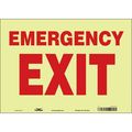 Condor Emergency Exit Sign, English, 14" W, 10" H, Vinyl, White 467P93