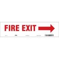 Condor Safety Sign Emergency Exit, 3 1/2 in Height, 14 in Width, Vinyl, Vertical Rectangle, English 467T86