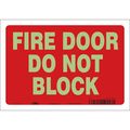 Condor Safety Sign Emergency Exit, 7 in Height, 10 in Width, Glow Vinyl, Vertical Rectangle, English 467T20