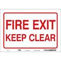 Condor Safety Sign Emergency Exit, 7 in Height, 10 in Width, Vinyl, Vertical Rectangle, English 467U21