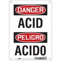 Condor Safety Sign, 10 in H, 7 in W, Polyethylene, Horizontal Rectangle, English, Spanish, 470R81 470R81