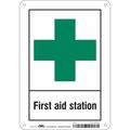 Condor First Aid Sign, 7" W x 10" H, 0.055" Thick, 471T64 471T64
