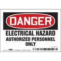 Condor Safety Sign, 3 1/2 in Height, 5 in Width, Vinyl, Horizontal Rectangle, English, 472P27 472P27