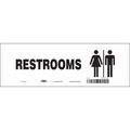 Condor Restroom Sign, 12" W, 4" H, 0.004" Thick, 473Y60 473Y60