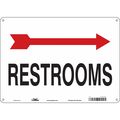 Condor Restroom Sign, 14" W, 10" H, 0.055" Thick, 473Y68 473Y68