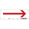 Condor Directional Arrow Sign, No Text, 10" W, 3-1/2" H, Plastic, White 473A58