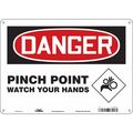 Condor Safety Sign, 10 in Height, 14 in Width, Aluminum, Horizontal Rectangle, English, 475D02 475D02