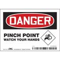 Condor Safety Sign, 3 1/2 in Height, 5 in Width, Vinyl, Horizontal Rectangle, English, 475D08 475D08