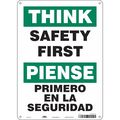 Condor Safety Sign, 14 in Height, 10 in Width, Polyethylene, Vertical Rectangle, English, Spanish, 475J11 475J11