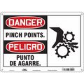 Condor Safety Sign, 10 in Height, 14 in Width, Polyethylene, Horizontal Rectangle, English, Spanish, 475C97 475C97