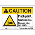 Condor Safety Sign, 3 1/2 in Height, 5 in Width, Vinyl, Horizontal Rectangle, English, 475C10 475C10