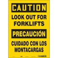 Condor Safety Sign, 14 in Height, 10 in Width, Vinyl, Vertical Rectangle, English, Spanish, 476P21 476P21