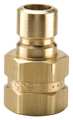 Parker Hydraulic Quick Connect Hose Coupling, Brass Body, Sleeve Lock, 1/8"-27 Thread Size, Moldmate Series BPN251F