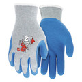 Mcr Safety Latex Coated Gloves, Palm Coverage, Blue/Gray, XL, PR FT300XL