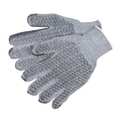 Mcr Safety Knit Gloves, L, Gray, PVC Material, PK12 9676LM
