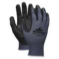 Mcr Safety Foam Nitrile Coated Gloves, Palm Coverage, Black/Blue, S, PR 9673SFS