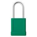 Zoro Select Lockout Padlock, KD, Green, 2"H, PK6 48JR95
