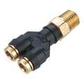 Parker Male Y Connector, 1/4 in. Tube, 1.96 in. L 368PTC-4-2