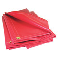Mauritzon 11 ft 8 in x 17 ft 6 in Heavy Duty 20 Mil Tarp, Red, Vinyl, Flame Resistant, Tear Resistant SAL-02-1218