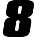 Hardline Products Number Label, Blk, 5-1/2 in. H, No. 8, PK3 DB53B-8