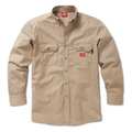 Dickies FR Button Down Work Shirt, L, Khaki 2837KH LG 0R