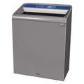 Rubbermaid Commercial 45 gal Rectangular Recycling Bin, Open Top, Gray, Steel, 1 Openings 1961509