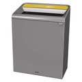 Rubbermaid Commercial 45 gal Rectangular Recycling Bin, Open Top, Gray, Steel, 1 Openings 1961682