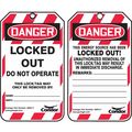 Condor Lockout Tag, Danger, Locked Out Device, Plastic, Write-On Surface, Nylon Ties, English, 25 Per Pack 48RU17